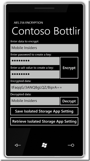 ContosoEncryption1 thumb1 Don&rsquo;t forget to Encrypt your Windows Phone 7 Data