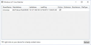 Windows IoT Core Watcher