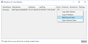 Windows IoT Core Watcher